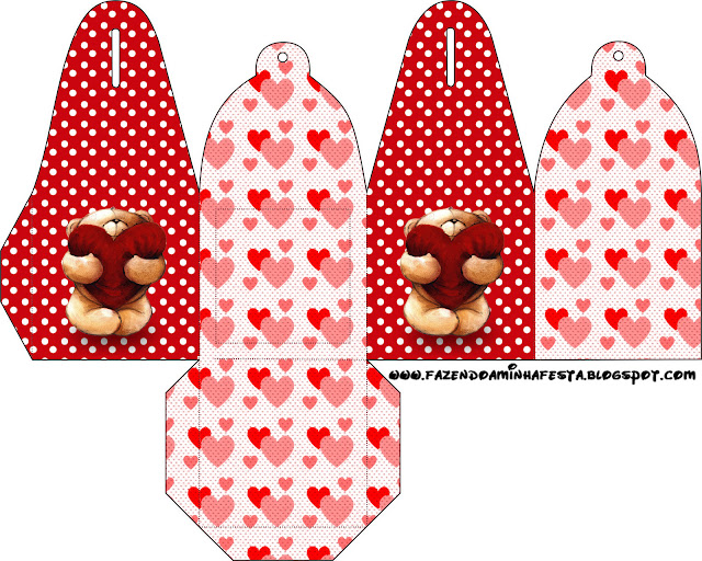 Teddy Bear in Love: Free Printable Boxes. Teddy Bear in Love You can use this box for chocolates, candies or cupcakes.