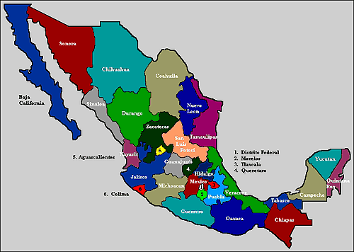 El Mapa De La Republica Mexicana Con Color Y Nombres Imagui