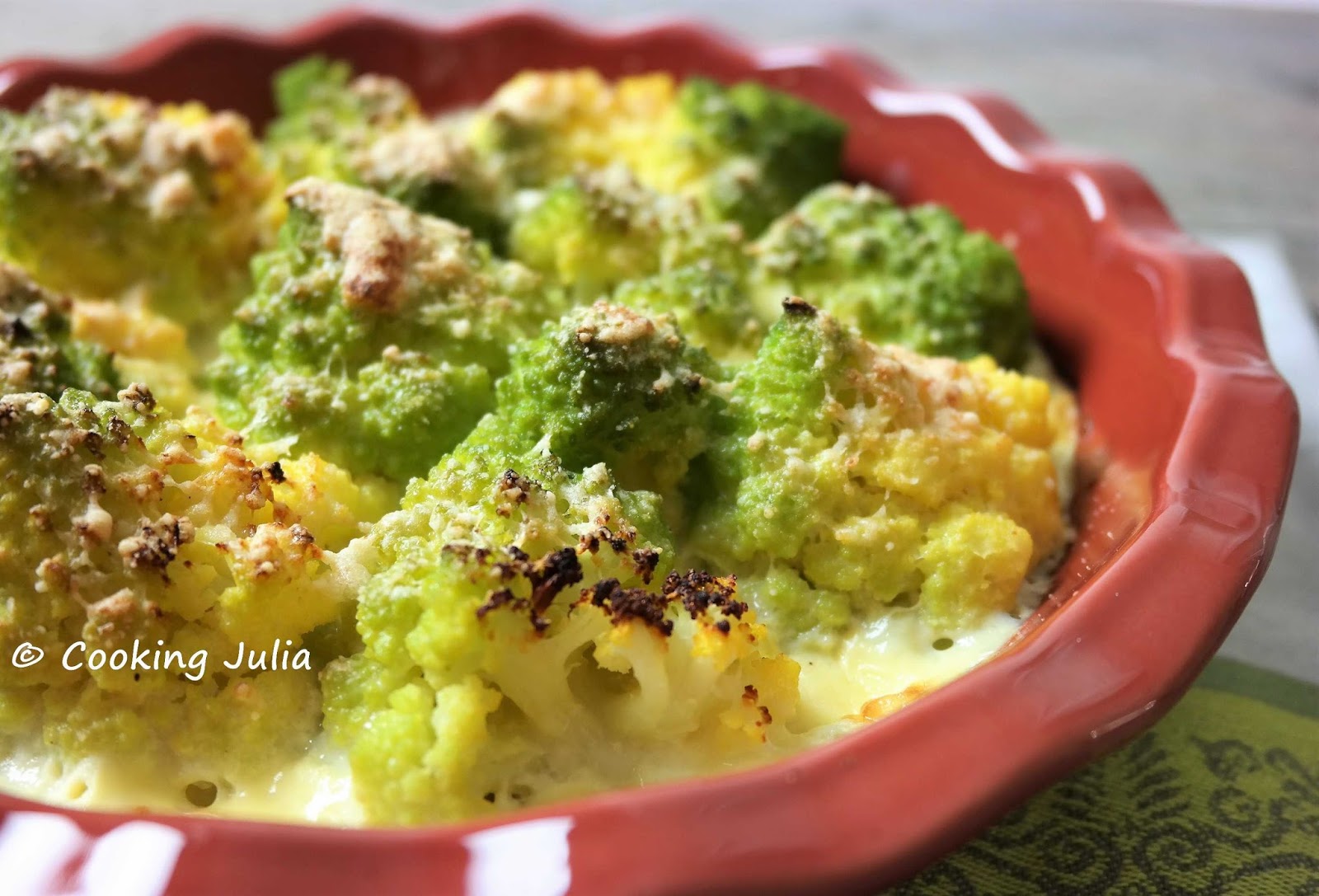 Gratin De Chou Fleur Et Brocolis Allégé COOKING JULIA : GRATIN LÉGER DE CHOU ROMANESCO
