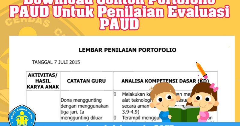 Download Contoh Portofolio Paud Untuk Penilaian Evaluasi Paud Operator Sekolah