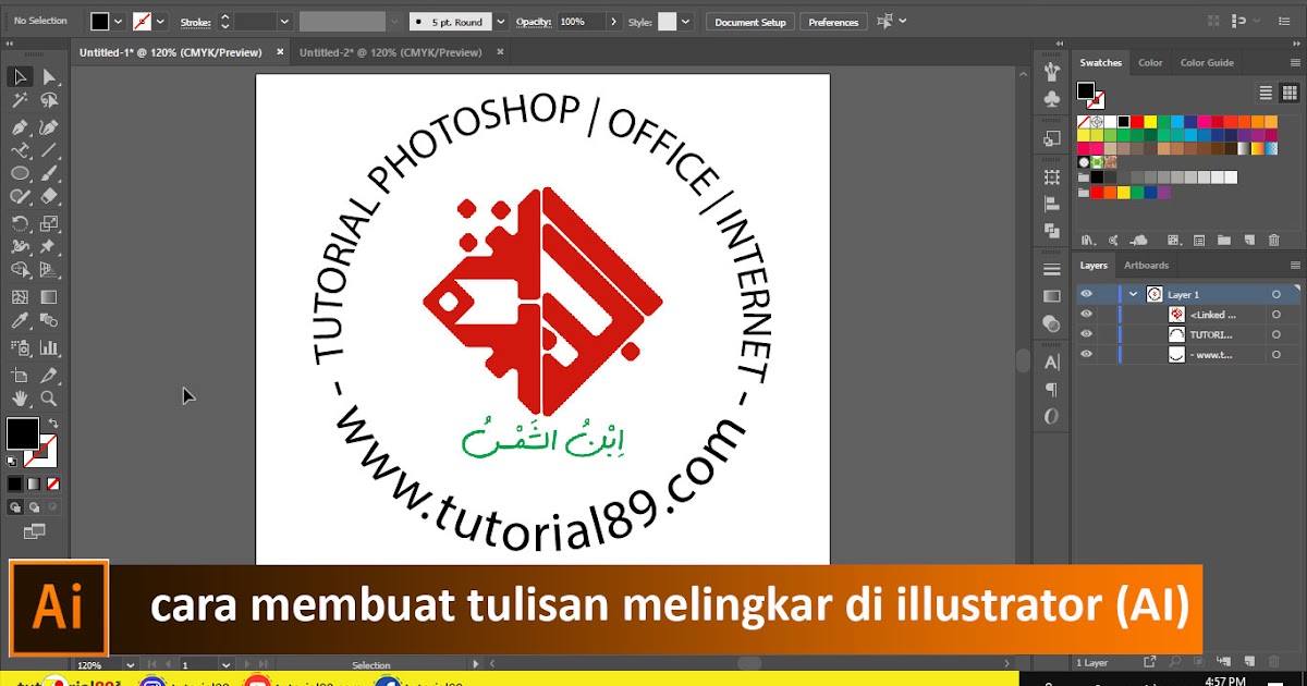 Cara membuat tulisan melengkung atau melingkar di
