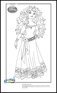disney princess merida brave coloring pages