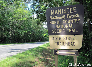 manistee national forest, north country national scenic trail, 40th street trailhead sign