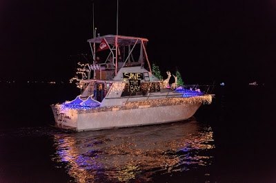 Lighted Boat Parade in Yorktown Virginia