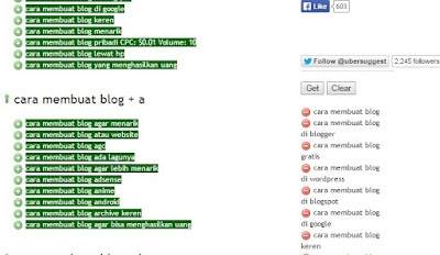 cara mendapatkan keyword untuk blog dengan ubersuggest