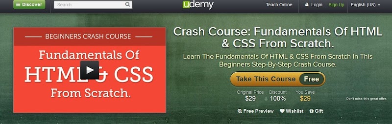 UDEMY Course: Fundamentals Of HTML and CSS From Scratch 100% OFF Coupon ...