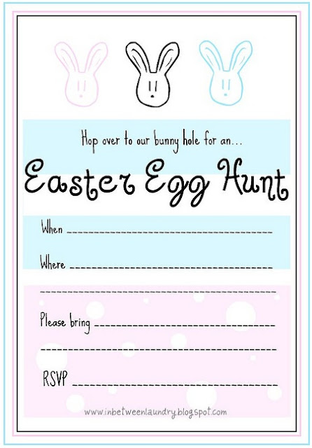 In Between Laundry Easter Egg Hunt Invitations Free Printable 