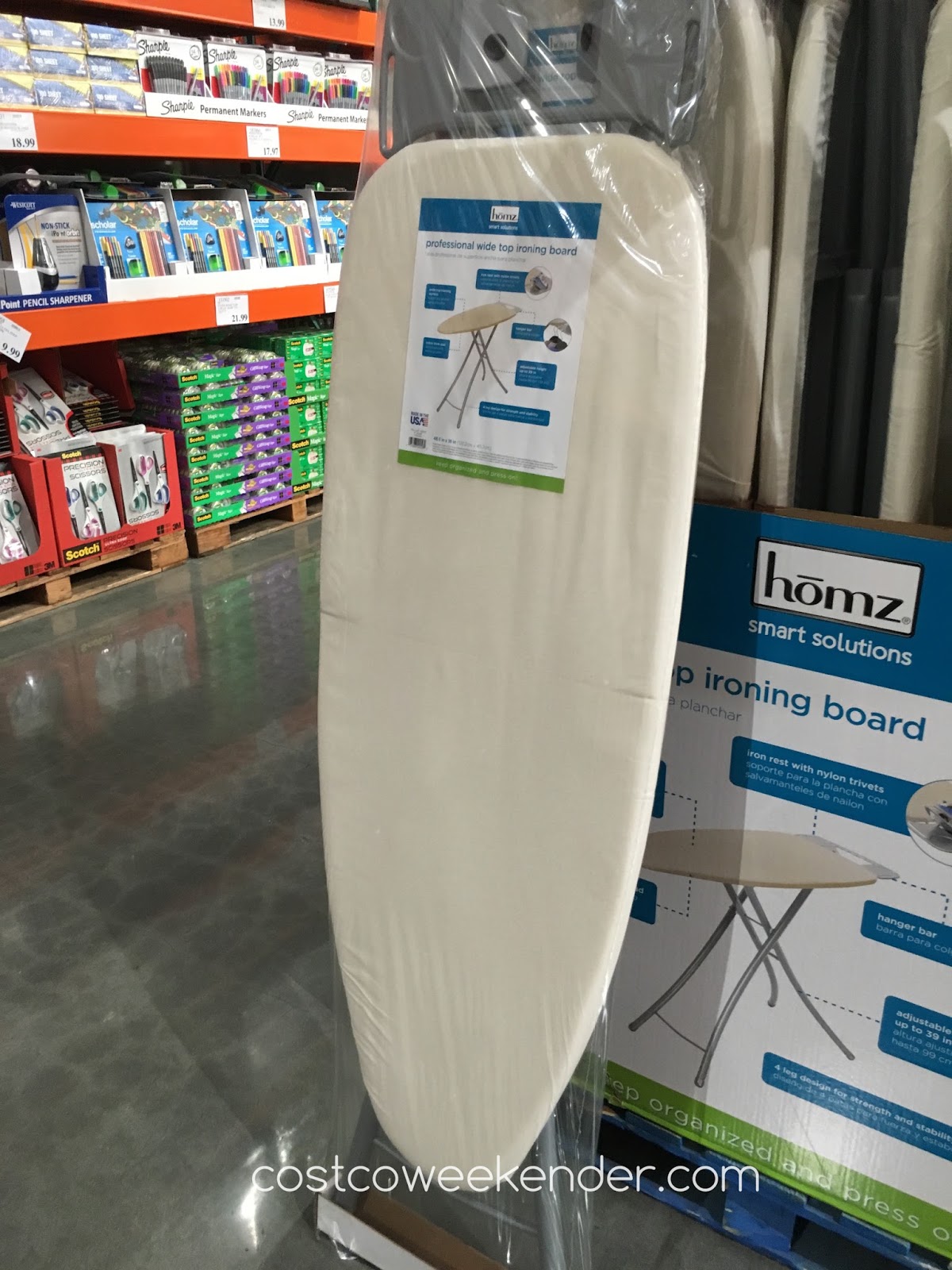 Homz Professional Wide Top Ironing Board Costco Weekender