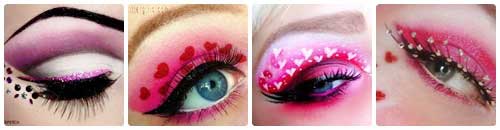 Maquillajes de ojos para San Valentin collage