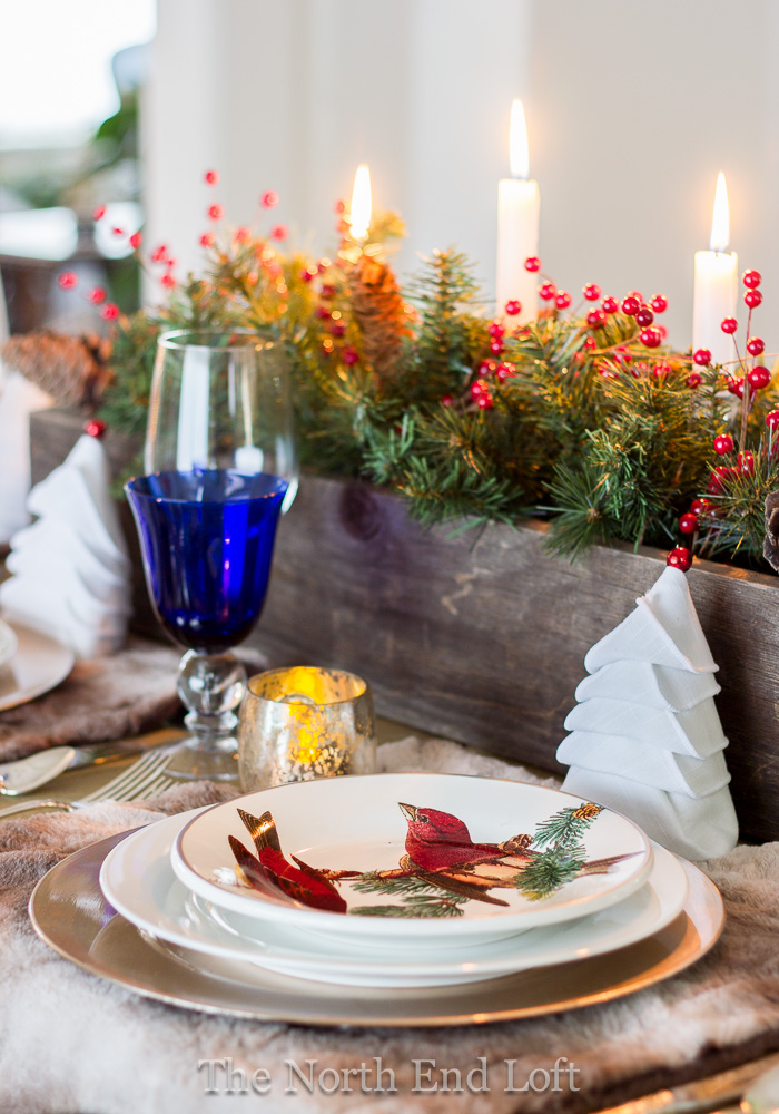The North End Loft Our Holiday Table and Pottery Barn Faux Fur