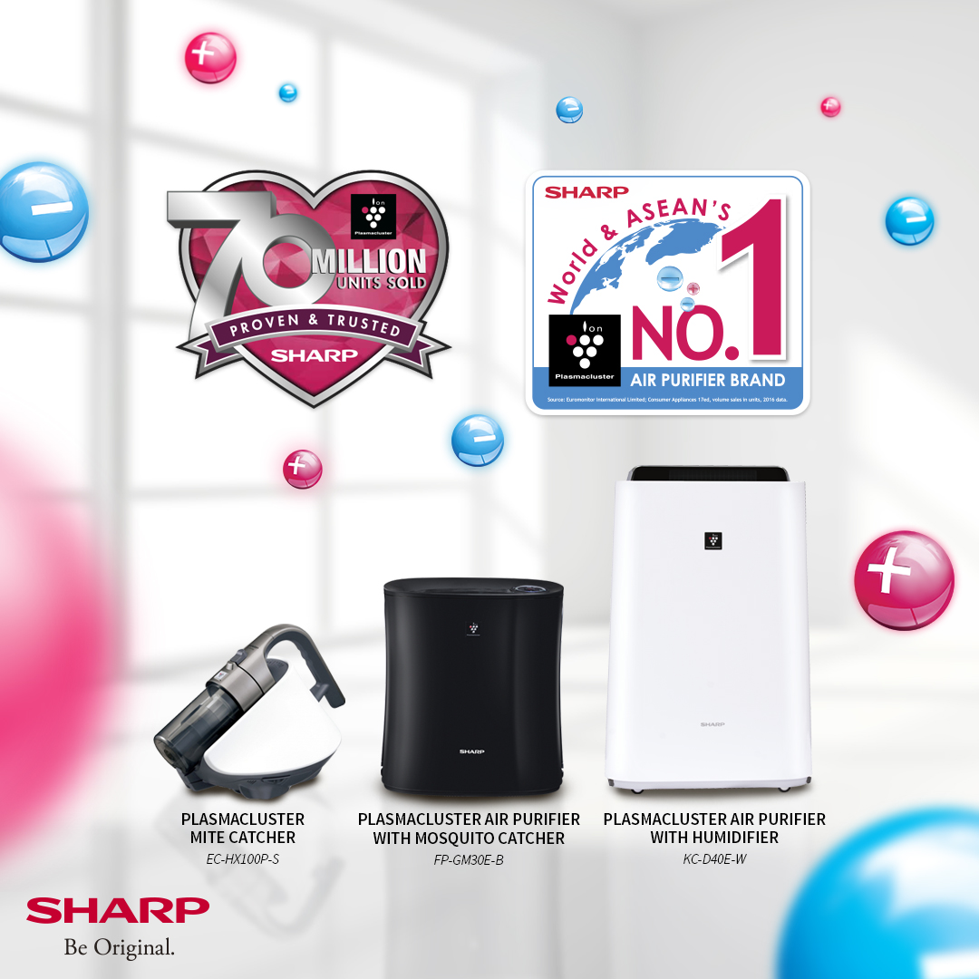 The Sharp Plasmacluster Air Purifiers World and ASEAN’s No. 1 Purifier