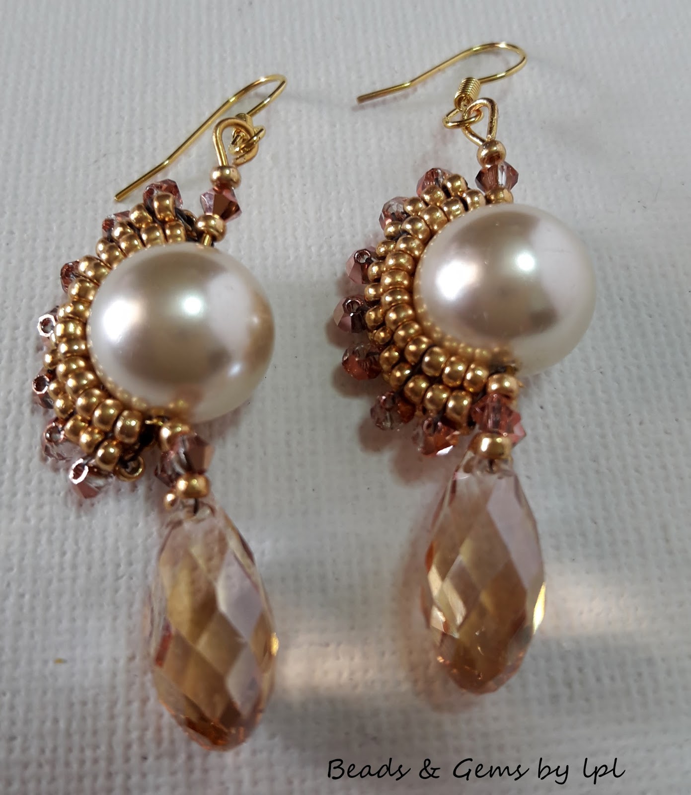 BEADS and GEMS Χειροποιητα σκουλαρικια απο περλες και χαντρες