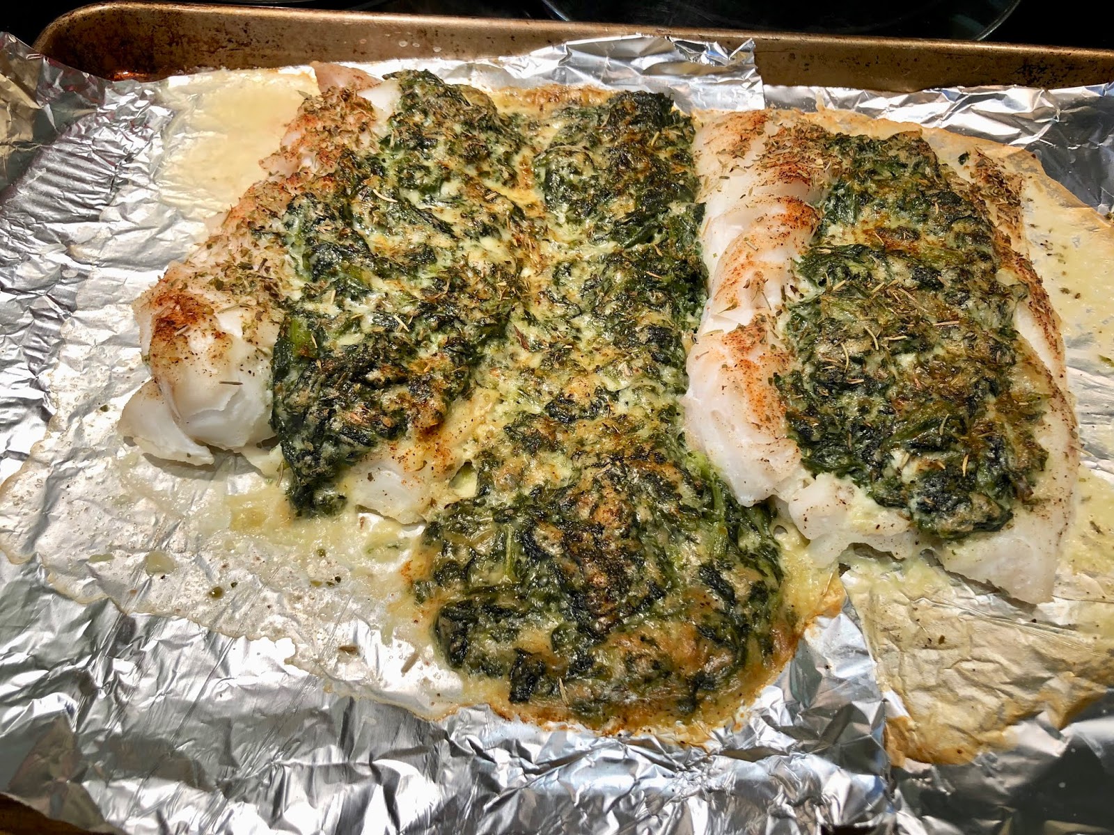 Spinach Stuffed Cod