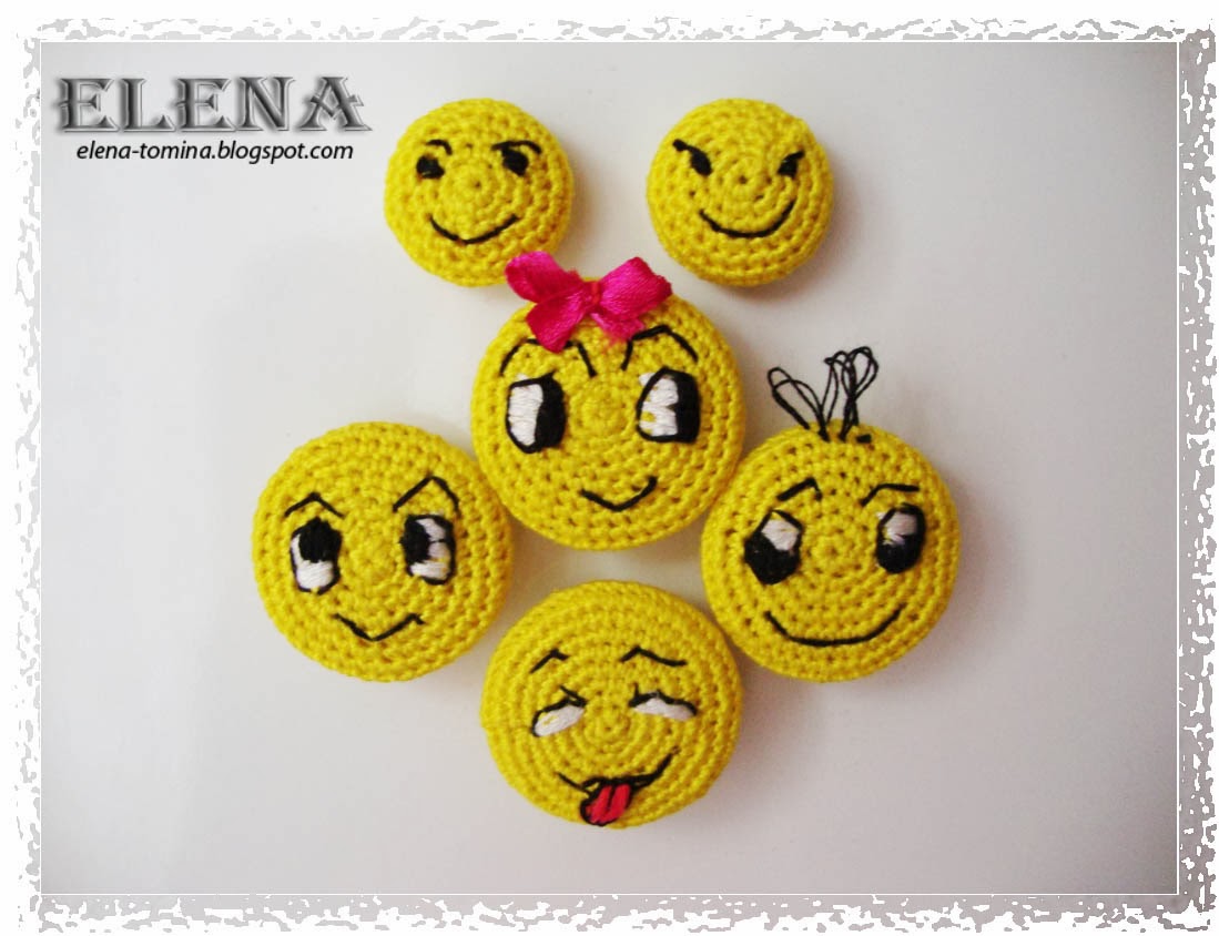 Вяжем смайлики крючком со схемами
