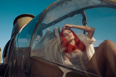 woman in vintage airplane, jamie nelson photographer, fashion and beauty photographer new york