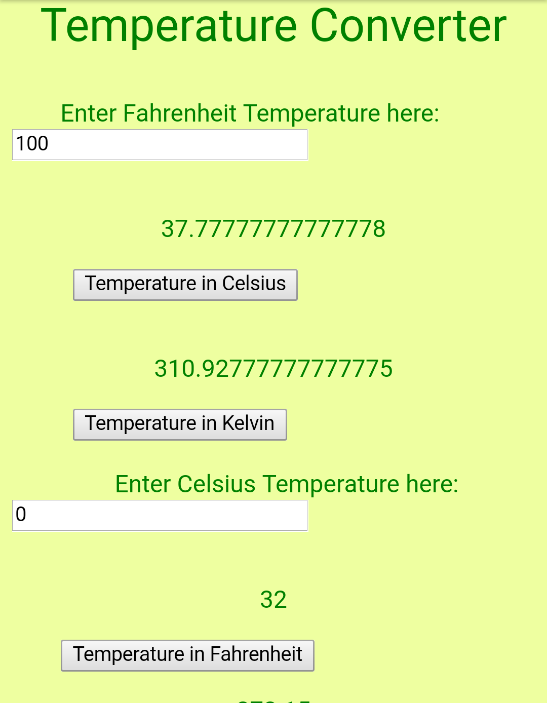javascript temperature conversations javascript codes examples