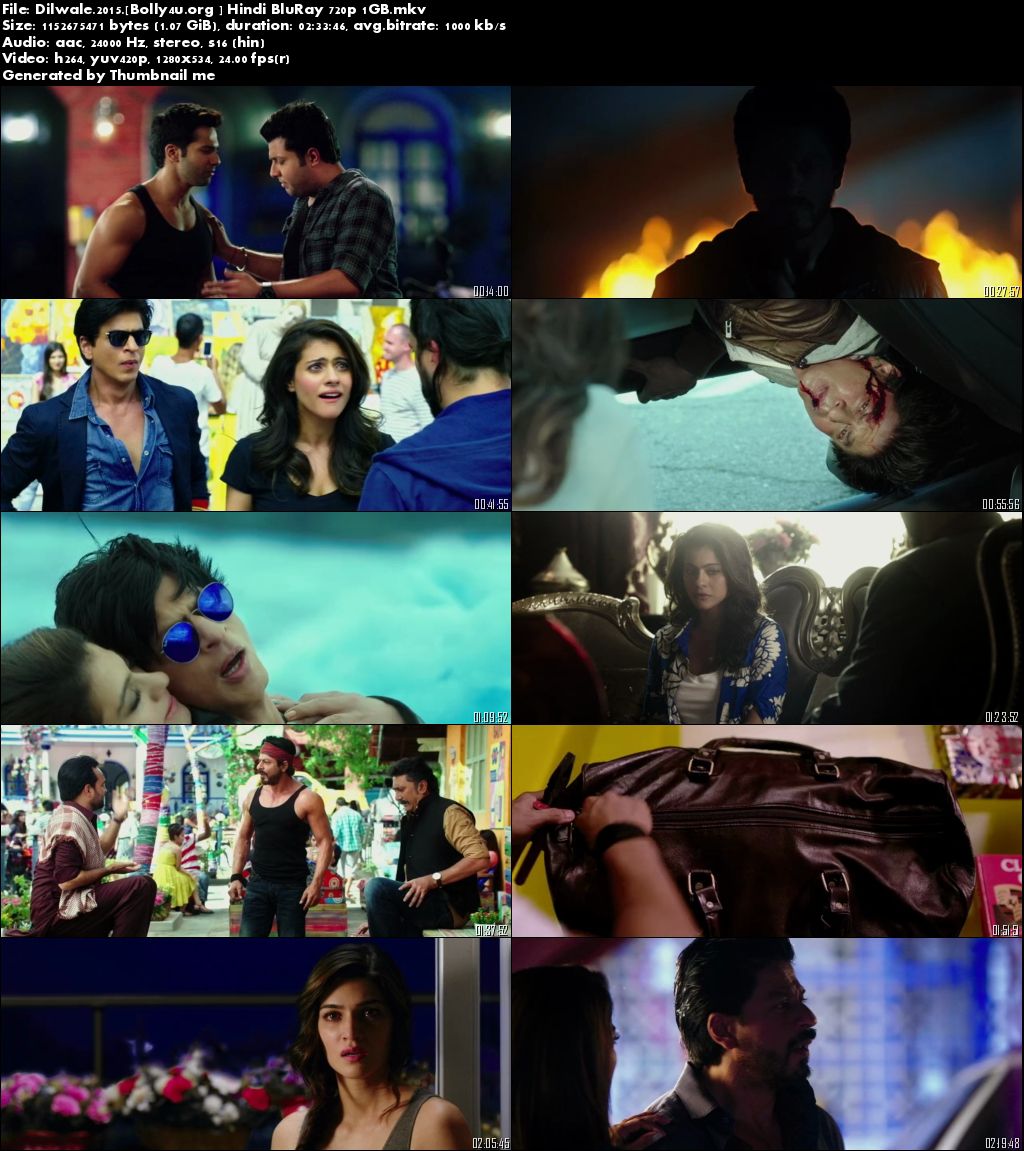 Dilwale 2015 BluRay 450MB Hindi Movie 480p Download
