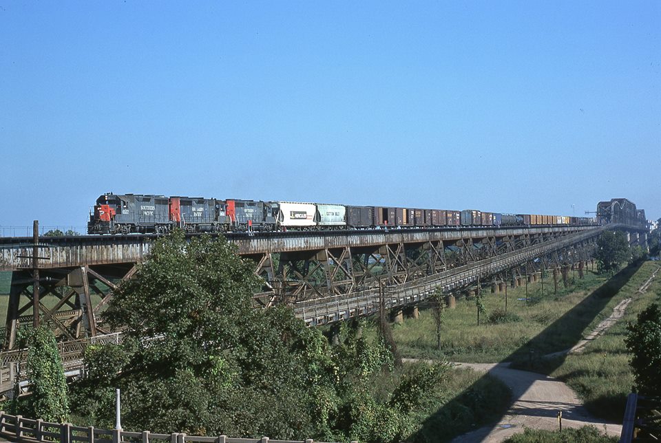 Industrial History Cotton Belt Railway over Mississippi in Memphis, TN