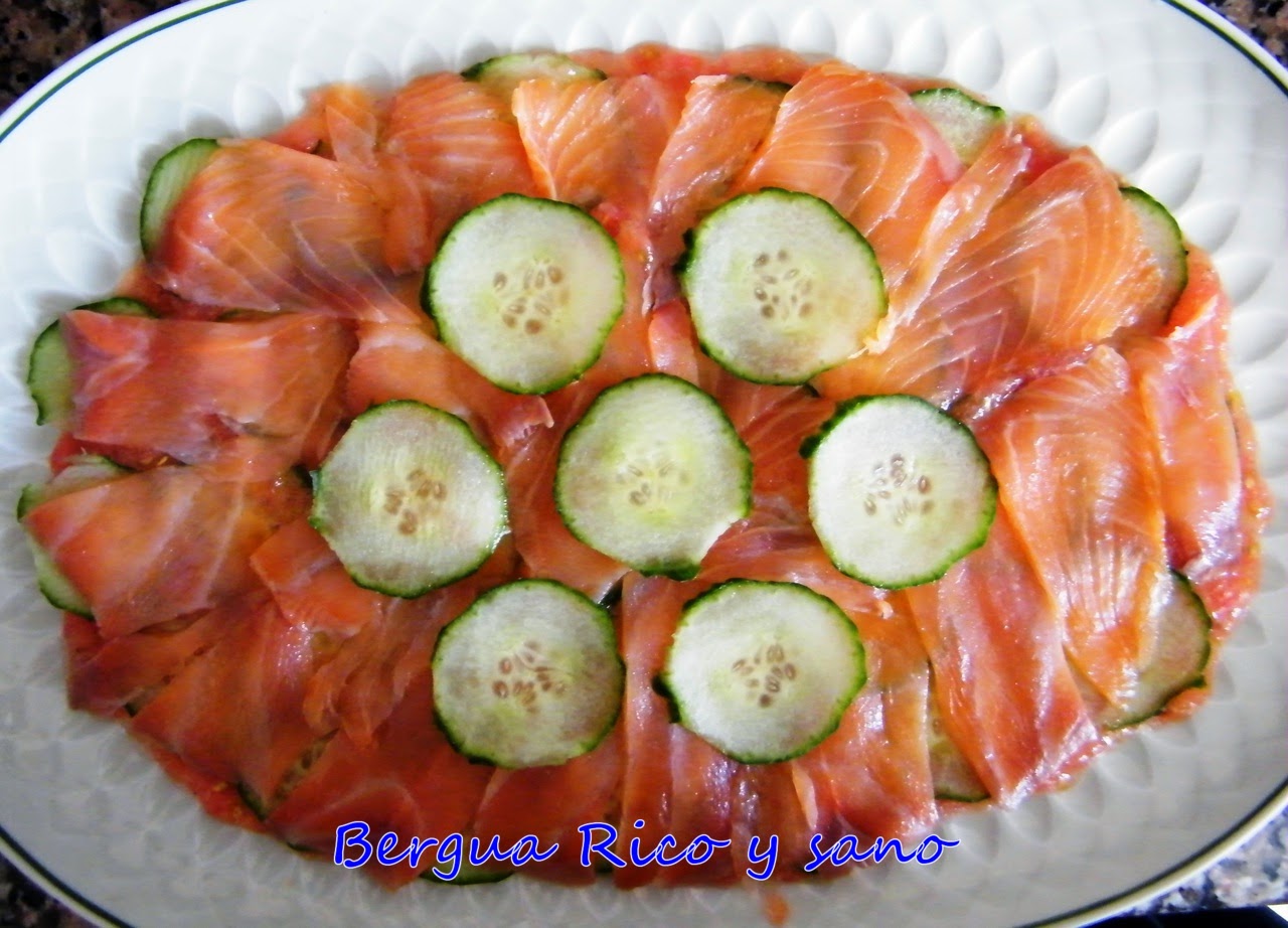 Bergua Rico y sano Carpaccio de salmón y pepino