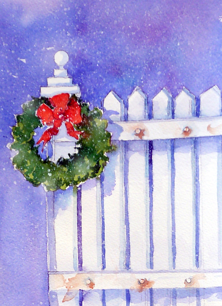 Watercolor painting snow globe demo/ wet on wet technique/ christmas car... Suzy 'Pal' Powell Watercolors Collages and Sketches: Christmas Card Workshop