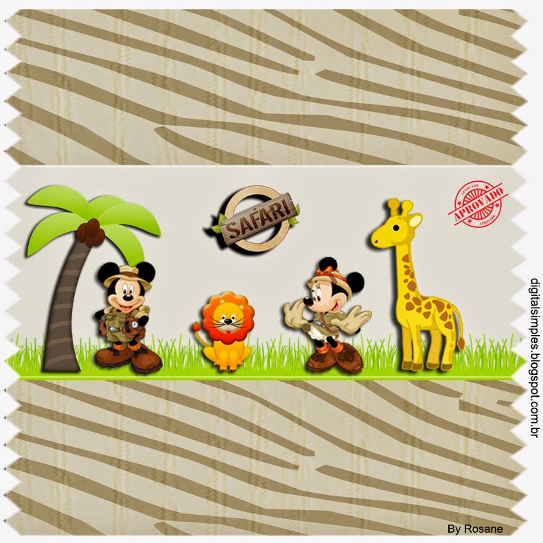 Mickey y Minnie de Safari: Etiquetas Imprimir Gratis. - Ideas y gratis para fiestas y celebraciones Oh My Fiesta!
