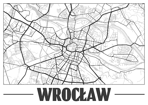 Plakat plan miasta Wrocław