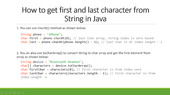 How to get first and last character from String in Java