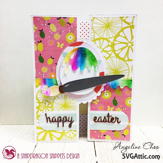ScrappyScrappy: Happy Easter Card with SVG Attic #svgattic #scrappyscrappy #happyeaster #easter #card #cardmaking #papercraft #bifoldcard #watercolor