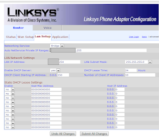 Configurando el Linksys/Cisco SPA3102: LAN Setup