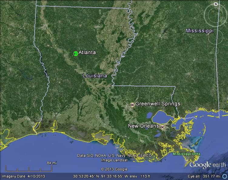 Meteorite Maps and Impact Craters - Worldwide: Louisiana Meteorites Map