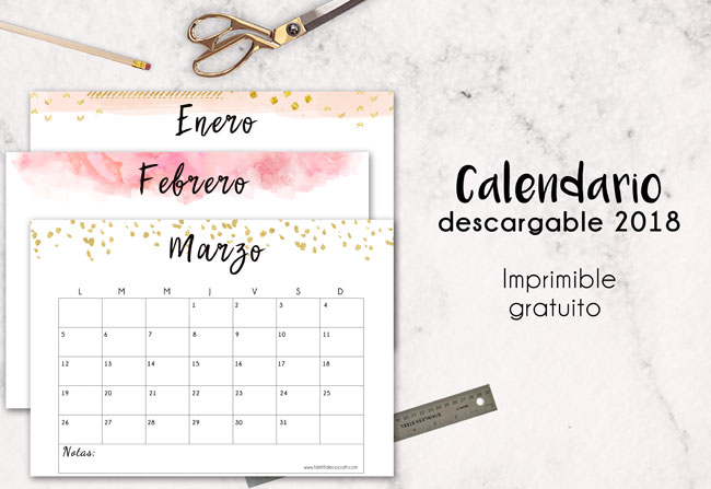 Sorpresa: tu calendario descargable gratuito para 2018