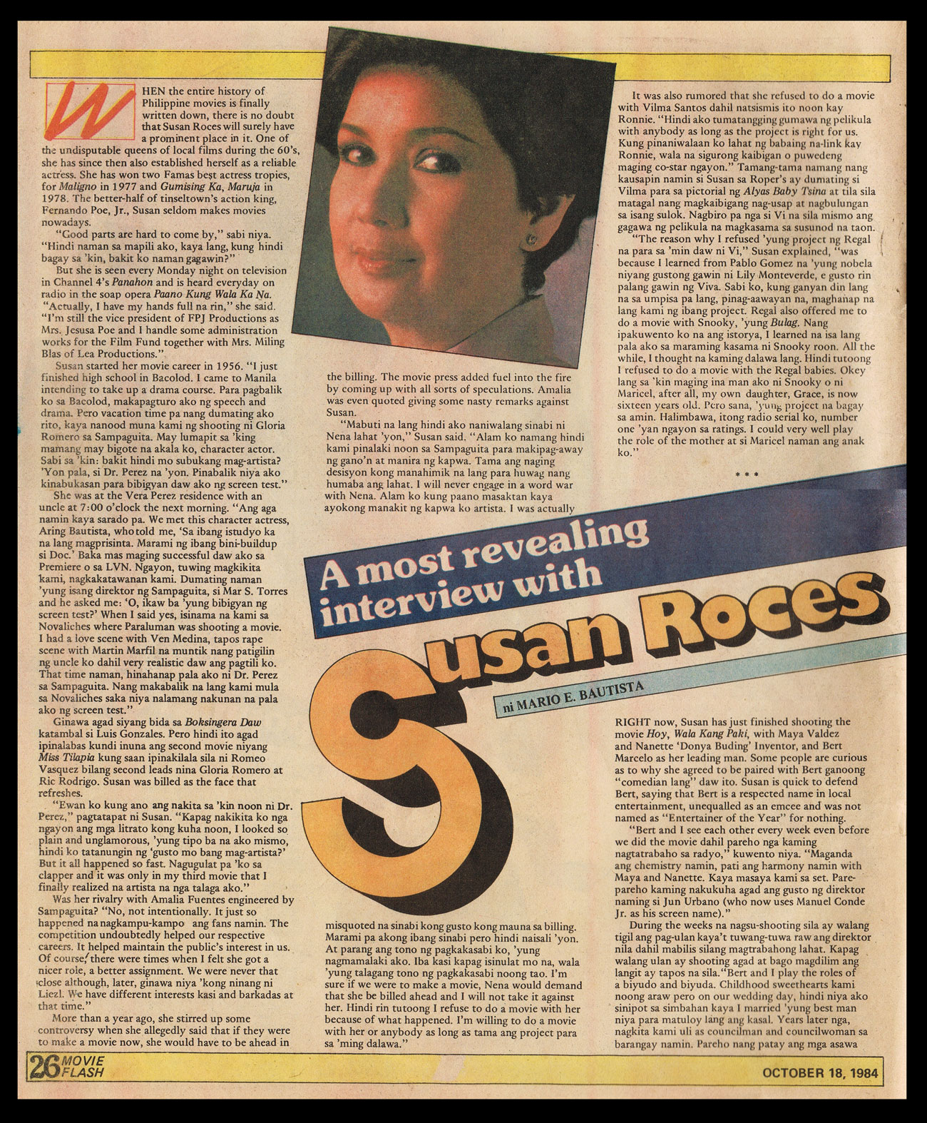 SUSAN ROCES: A MOST REVEALING INTERVIEW WITH SUSAN ROCES (Movie Flash ...