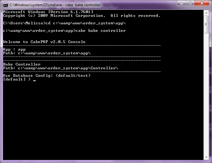Cake PHP Rapid Development Running CakePHP Command Line Tools in Windows