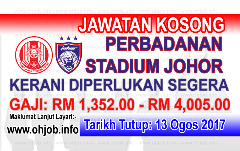 Jawatan Kerja Kosong Perbadanan Stadium Johor - MSNJ logo www.ohjob.info ogos 2017