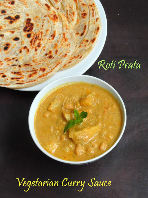 Roti Prata with curry sauce