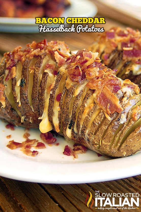 Ultimate Bacon Cheddar Hasselback Potatoes