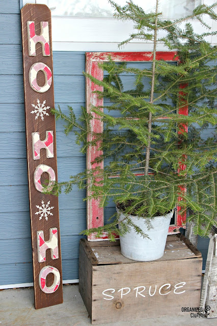 Thrift Shop Wooden Letters to Christmas Sign #Christmasjunkfavs #sign #stencil #oldsignstencils #rusticChristmas #buffalocheck