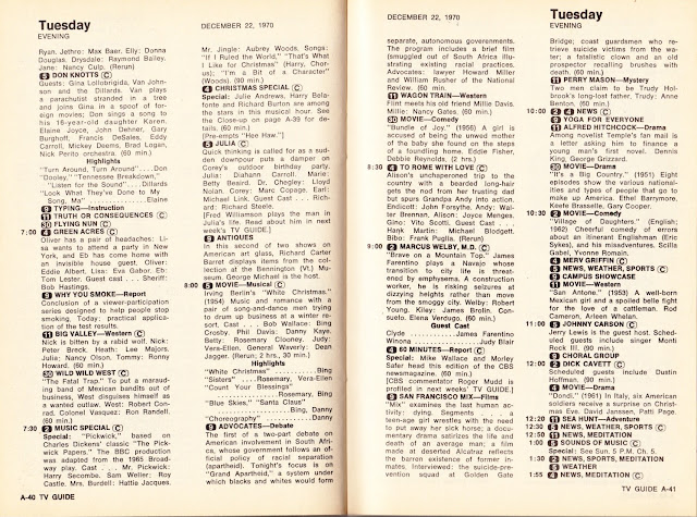 Garage Sale Finds: What was on TV December 19th through 25th, 1970