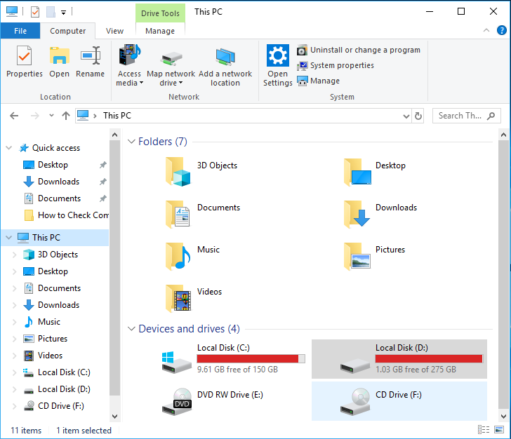 Tutorials 2 Ways To Find Out Your Computer Storage On Windows 10