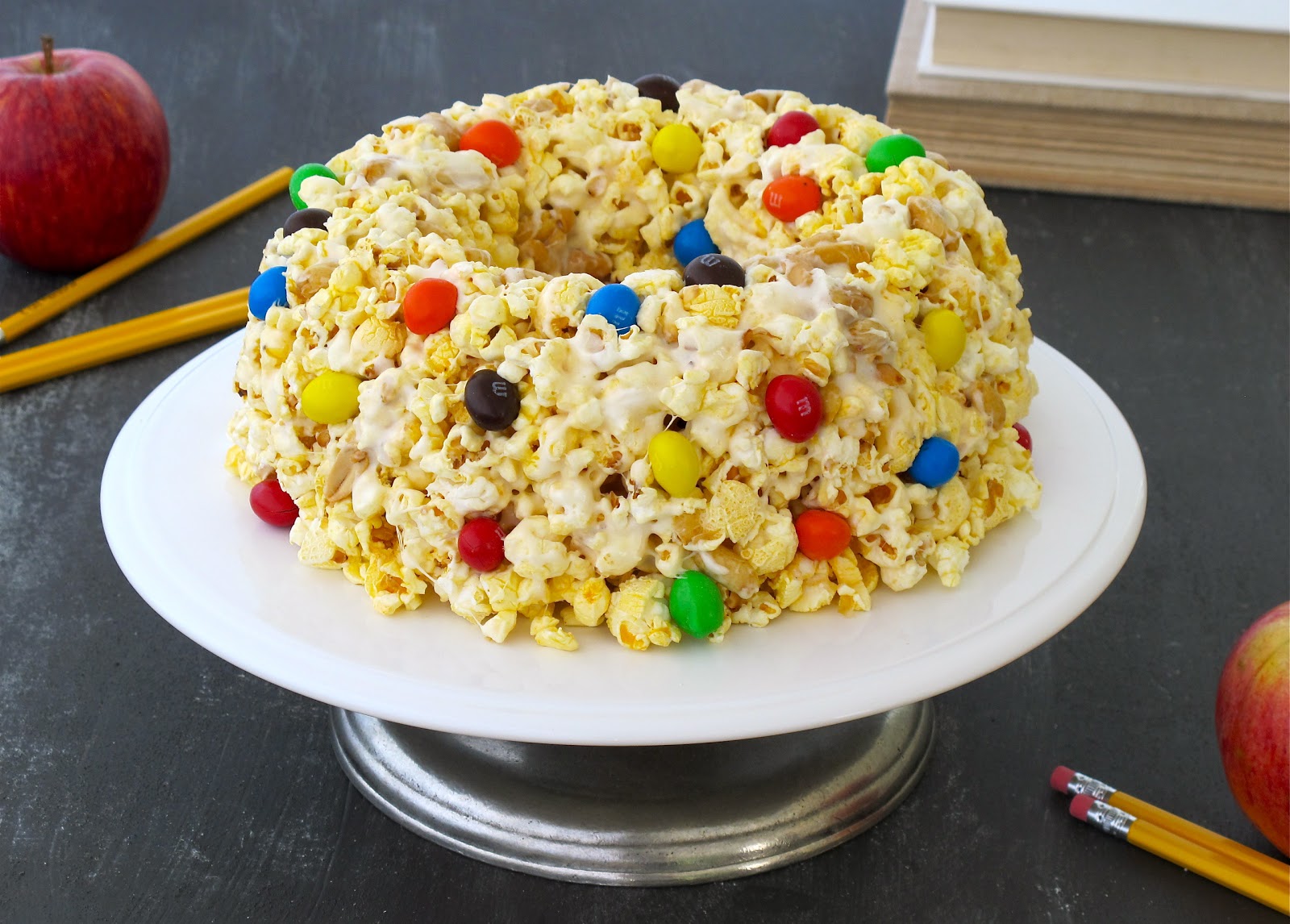 Jenny Steffens Hobick: Sticky Popcorn Cake with M&amp;M&amp;#39;s | Back to School