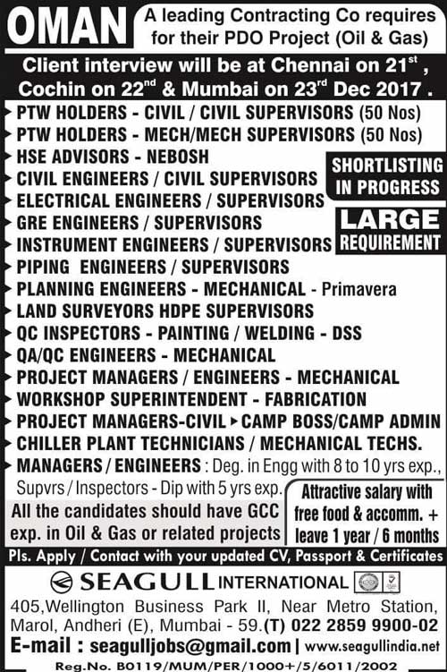 Seeh Al Sarya Engineering LLC (SAS) Oman Jobs WalkIn Interview in
