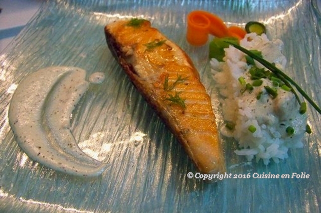 Recette - Pavé de saumon et ses tagliatelles de légumes accompagné