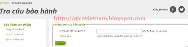 check bao hanh laptop acer online