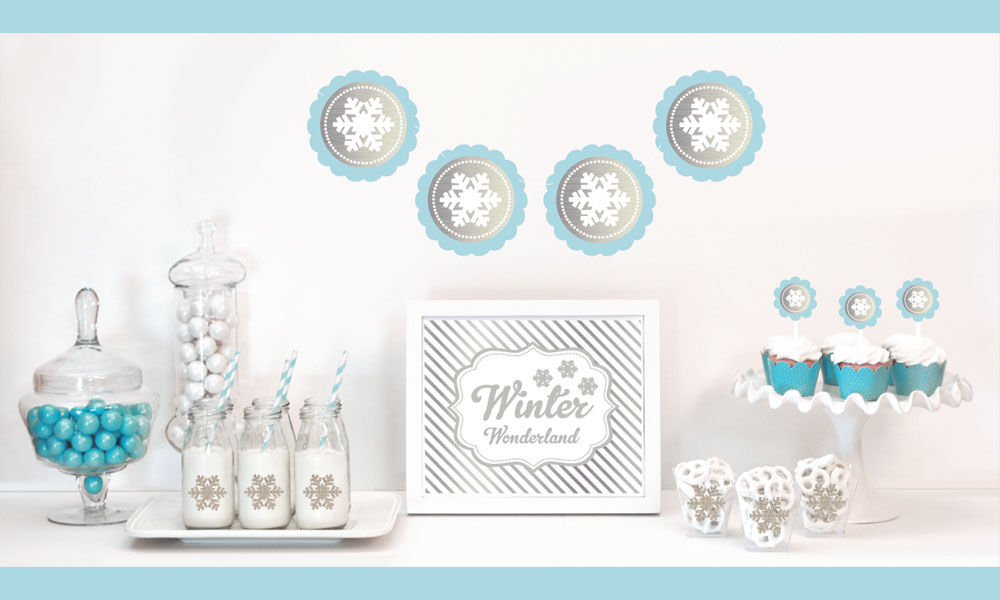 Silver Snowflake Party Ideas - party supplies, decorations, DIY crafts and favor ideas for winter birthday, wedding, baby shower or Frozen themed party! | BirdsParty.com
