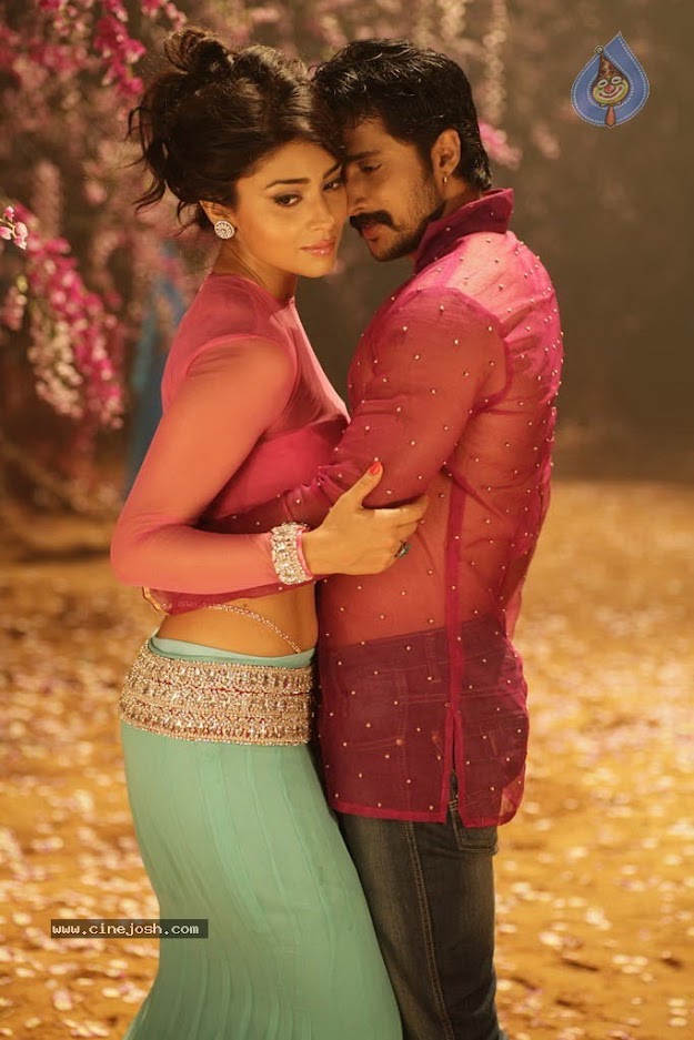 Shriya saran romancing the hero  - (5) -  Shriya Saran Super hot photos from new movie Chandra