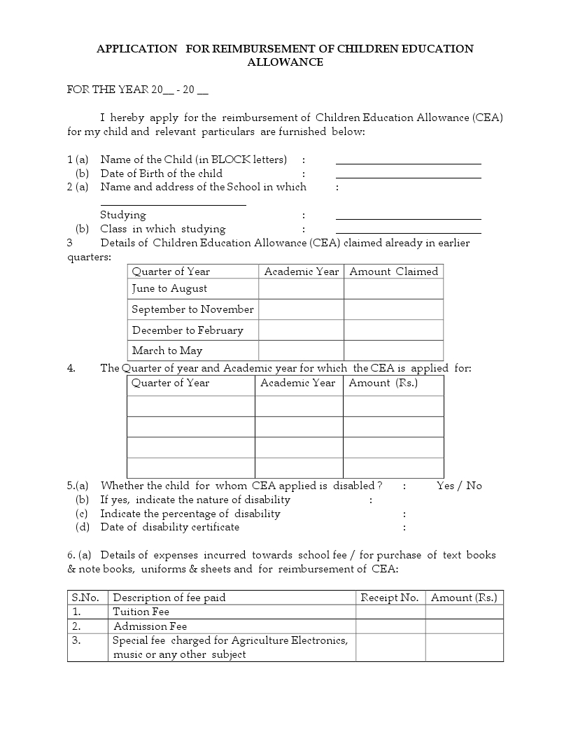 application-for-reimbursement-of-children-education-allowance-sa-post