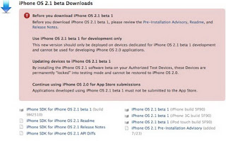 iPhone 2.1 Firmware beta + GPS features