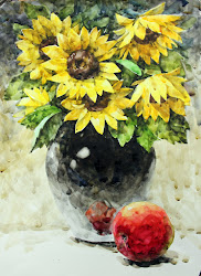 NAMIL ART: [ watercolor step by step] sunflower and black