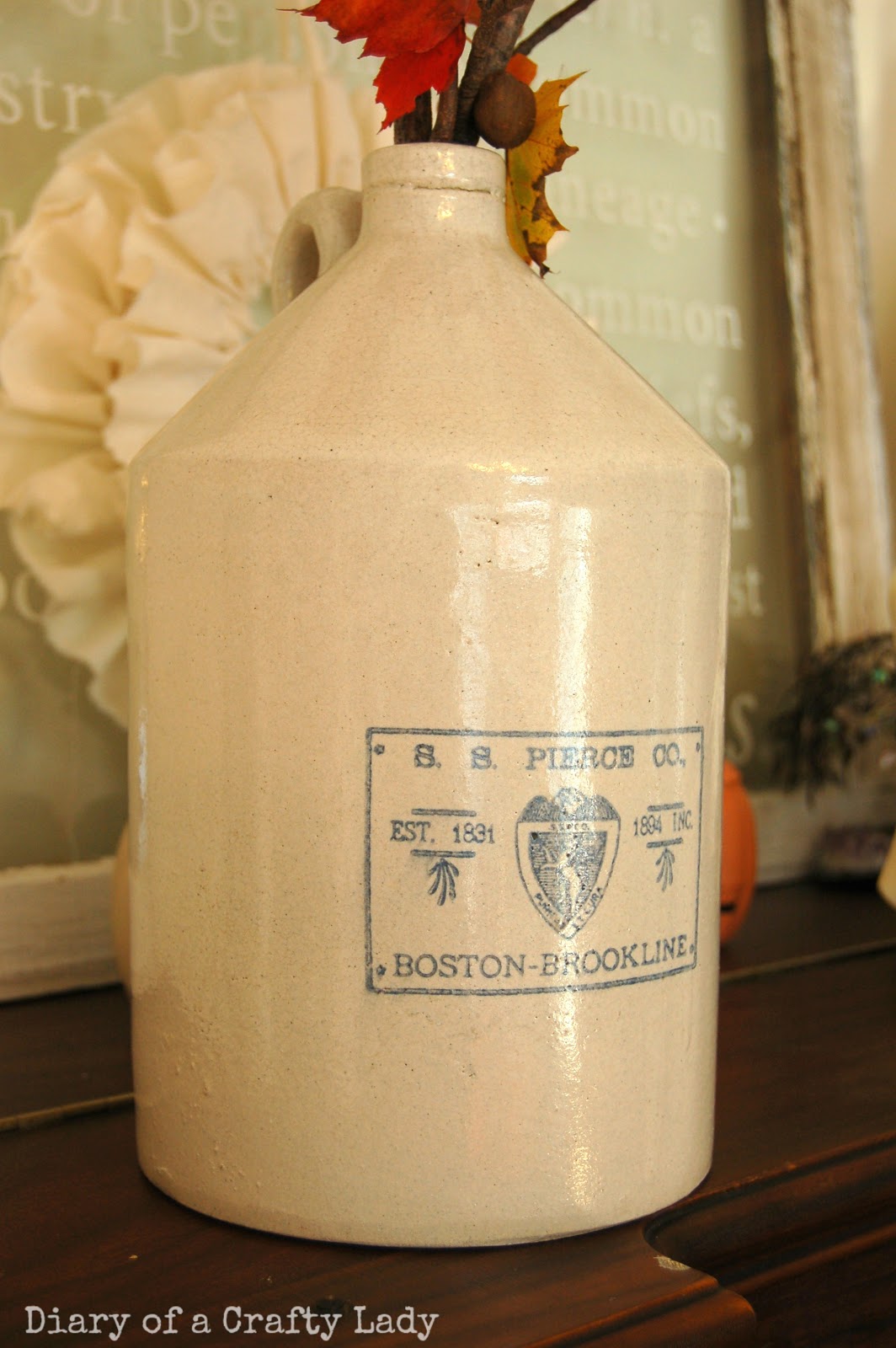 Diary of a Crafty Lady Antique Jug and Metal Letter Press Drawer