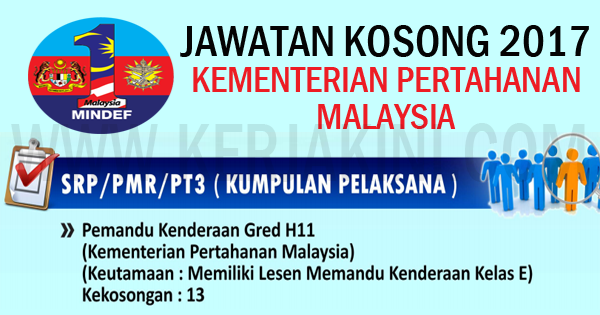 jawatan kosong kementerian pertahanan malaysia